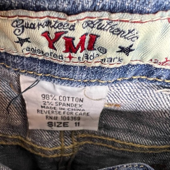 Y2K YMZ Lace Sequins Trim Mini Denim Skirt Size 11 - Picture 8 of 11